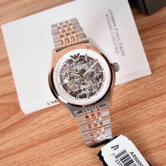 New Emporio Armani Men's Meccanico Skeleton Dial Automatic Luxury Watch AR60002 - Picture 11 of 16